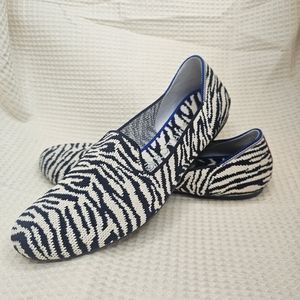 Rothy's W8 Zebra Stripe Loafer Comfort Shoe